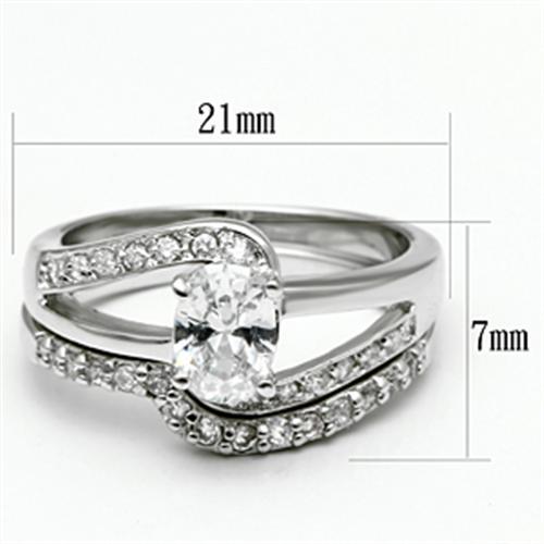 Rhodium Brass Ring with AAA Grade CZ  in Clear