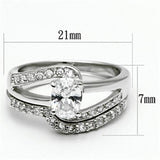 Rhodium Brass Ring with AAA Grade CZ  in Clear