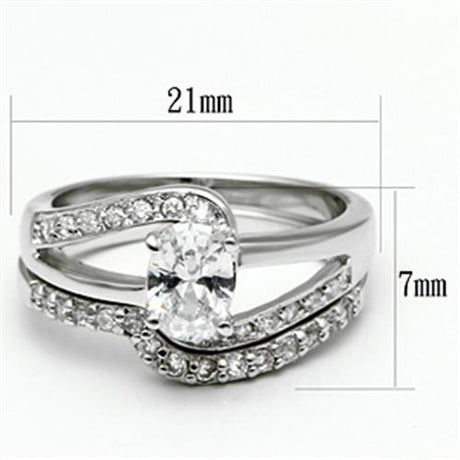 Rhodium Brass Ring with AAA Grade CZ  in Clear