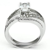 Rhodium Brass Ring with AAA Grade CZ  in Clear