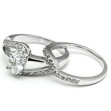Rhodium Brass Ring with AAA Grade CZ  in Clear