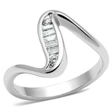 Rhodium Brass Ring with AAA Grade CZ  in Clear