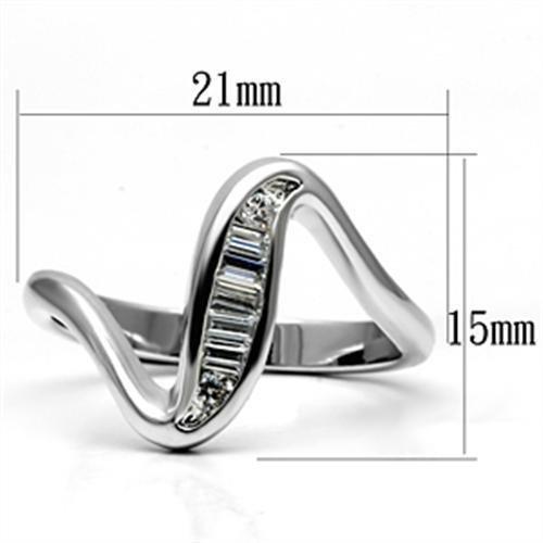 Rhodium Brass Ring with AAA Grade CZ  in Clear