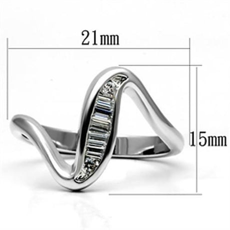 Rhodium Brass Ring with AAA Grade CZ  in Clear