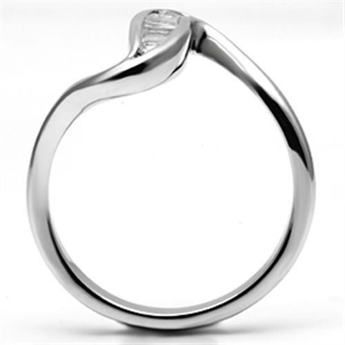 Rhodium Brass Ring with AAA Grade CZ  in Clear