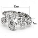 Rhodium Brass Ring with AAA Grade CZ  in Clear