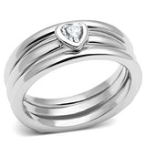 Rhodium Brass Ring with AAA Grade CZ  in Clear