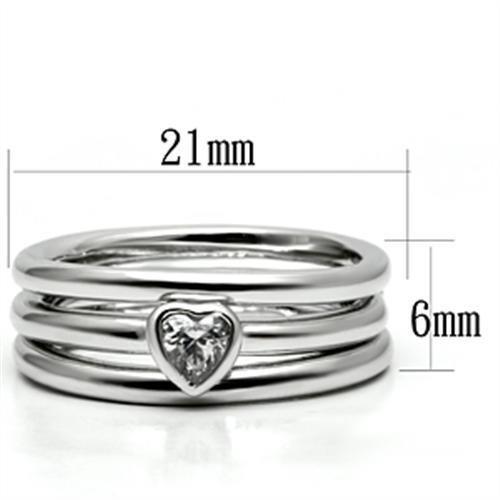 Rhodium Brass Ring with AAA Grade CZ  in Clear