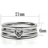 Rhodium Brass Ring with AAA Grade CZ  in Clear