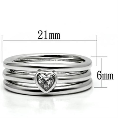 Rhodium Brass Ring with AAA Grade CZ  in Clear
