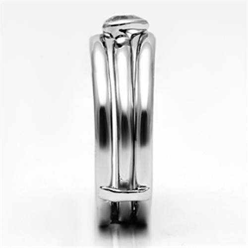 Rhodium Brass Ring with AAA Grade CZ  in Clear