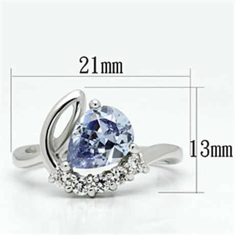 Rhodium Brass Ring with AAA Grade CZ  in Light Amethyst
