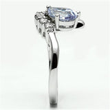 Rhodium Brass Ring with AAA Grade CZ  in Light Amethyst