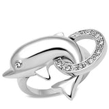 Rhodium Brass Ring with Top Grade Crystal  in Clear
