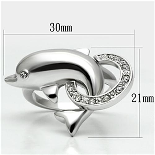 Rhodium Brass Ring with Top Grade Crystal  in Clear