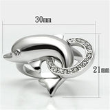 Rhodium Brass Ring with Top Grade Crystal  in Clear