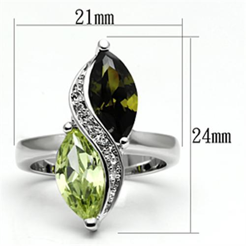 Rhodium Brass Ring with AAA Grade CZ  in Multi Color