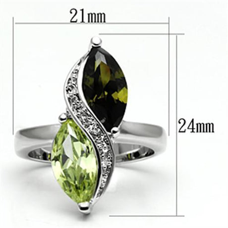 Rhodium Brass Ring with AAA Grade CZ  in Multi Color