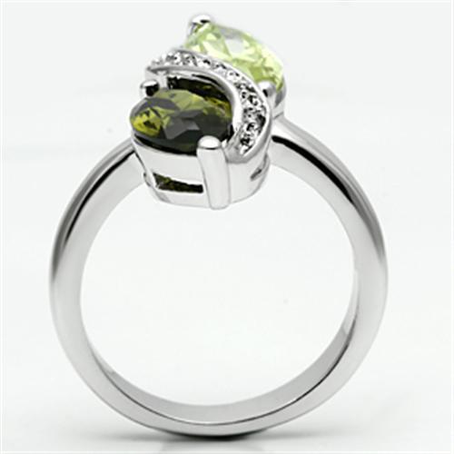 Rhodium Brass Ring with AAA Grade CZ  in Multi Color