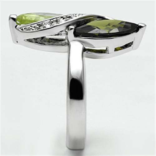 Rhodium Brass Ring with AAA Grade CZ  in Multi Color