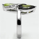 Rhodium Brass Ring with AAA Grade CZ  in Multi Color