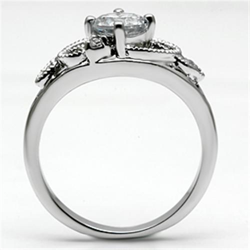 Rhodium Brass Ring with AAA Grade CZ  in Clear