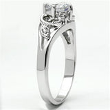 Rhodium Brass Ring with AAA Grade CZ  in Clear