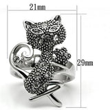 Rhodium Brass Ring with Top Grade Crystal  in Clear