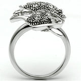Rhodium Brass Ring with Top Grade Crystal  in Clear