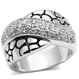 Rhodium Brass Ring with AAA Grade CZ  in Clear