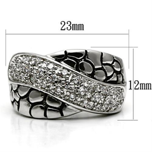 Rhodium Brass Ring with AAA Grade CZ  in Clear