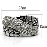 Rhodium Brass Ring with AAA Grade CZ  in Clear