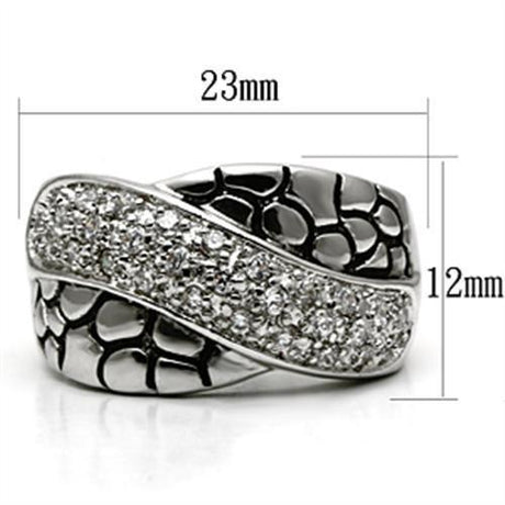 Rhodium Brass Ring with AAA Grade CZ  in Clear