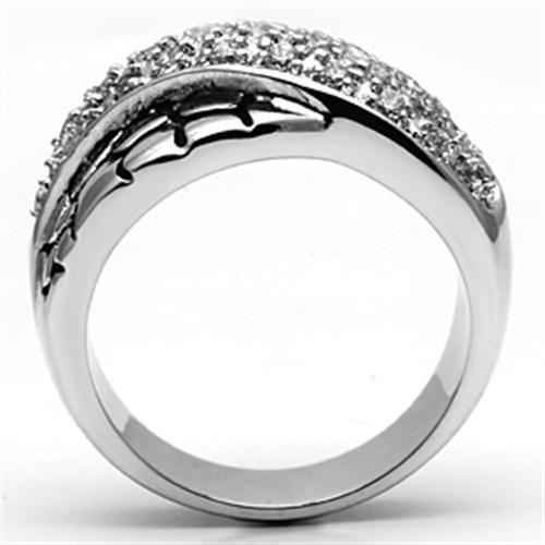 Rhodium Brass Ring with AAA Grade CZ  in Clear