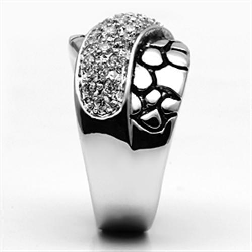Rhodium Brass Ring with AAA Grade CZ  in Clear