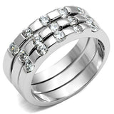Rhodium Brass Ring with AAA Grade CZ  in Clear