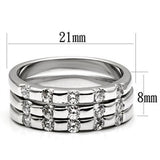 Rhodium Brass Ring with AAA Grade CZ  in Clear