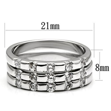 Rhodium Brass Ring with AAA Grade CZ  in Clear