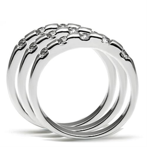 Rhodium Brass Ring with AAA Grade CZ  in Clear