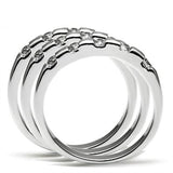 Rhodium Brass Ring with AAA Grade CZ  in Clear