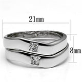 Rhodium Brass Ring with AAA Grade CZ  in Clear