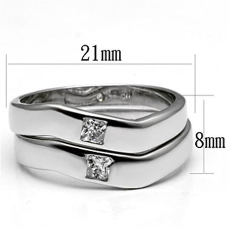 Rhodium Brass Ring with AAA Grade CZ  in Clear