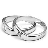 Rhodium Brass Ring with AAA Grade CZ  in Clear