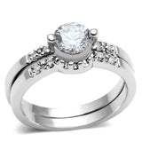 Rhodium Brass Ring with AAA Grade CZ  in Clear