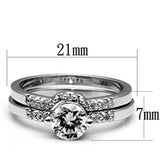 Rhodium Brass Ring with AAA Grade CZ  in Clear