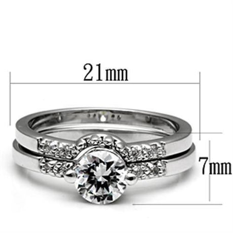 Rhodium Brass Ring with AAA Grade CZ  in Clear