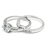 Rhodium Brass Ring with AAA Grade CZ  in Clear