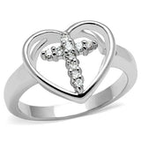 Rhodium Brass Ring with AAA Grade CZ  in Clear