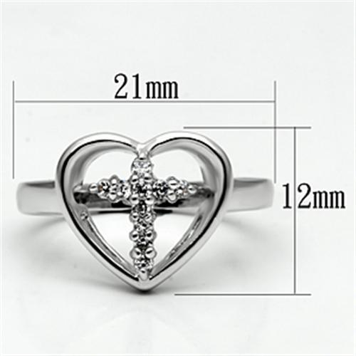 Rhodium Brass Ring with AAA Grade CZ  in Clear