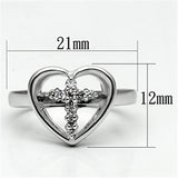 Rhodium Brass Ring with AAA Grade CZ  in Clear